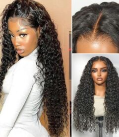 VolumeMAX™ 180% / 220% Density Water Wave Glueless Flexi-Fit Drawstring 13x4 Frontal Lace Fluffy Curly Wig Pre-Cut Lace