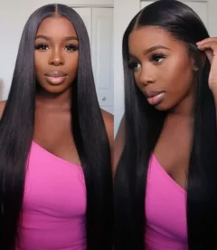 OQHAIR Straight Pre-Bleached Knots Elastic Drawstring Wear Go Glueless Wigs Pre Cut Lace 7x5 HD Lace Closure Wigs