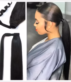 3D Sleeve Ponytail Extension Super Easy Invisible install